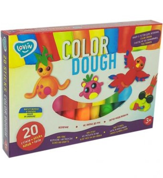 Набір для ліплення з тістом "Lovin Color Dough", 20 стіків