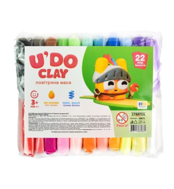 Набір для творчості (повітряний пластилін) "UʼDO Clay. 22 кольори"