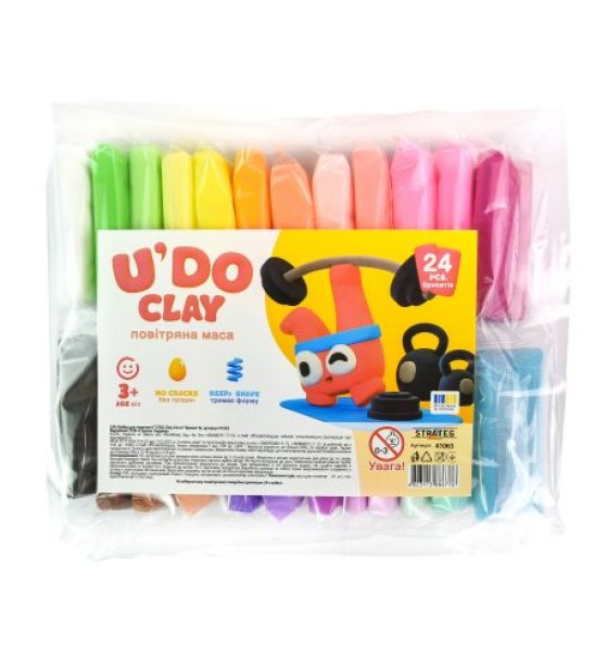 Набір для творчості (повітряний пластилін) "UʼDO Clay. 24 кольори"