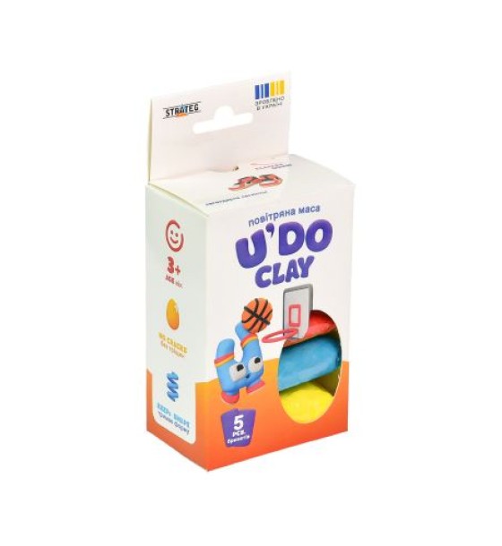 Набір для творчості UʼDO Clay 5 шт, брикет 10 г (БАСКЕТБОЛІСТ)