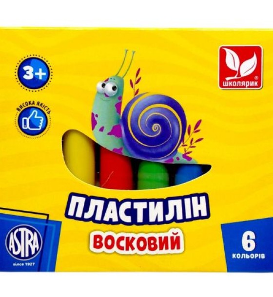 Пластилін круглий 6 кольорів