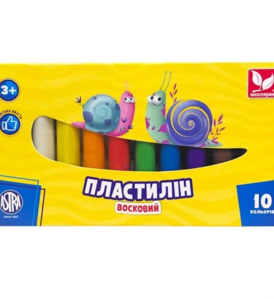Пластилін восковий, круглий 10 кольорів