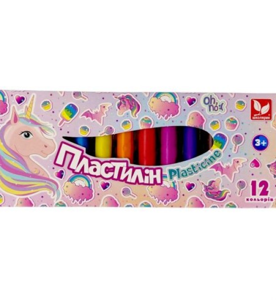 Пластилін круглий восковий Unicorn 12 кольорів