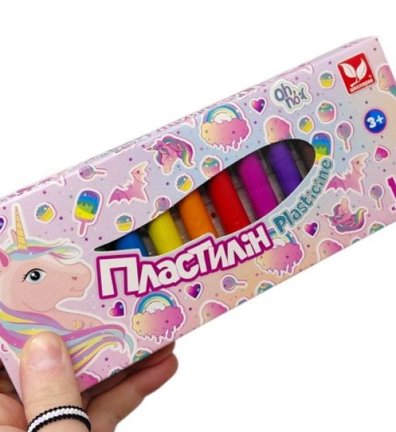 Пластилін круглий восковий Unicorn 12 кольорів