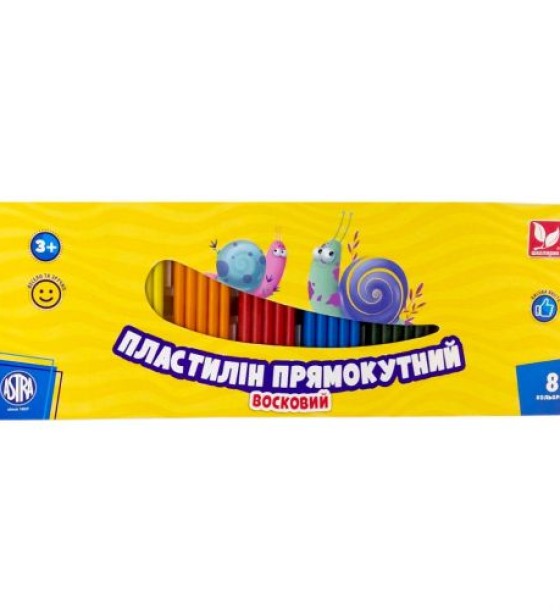 Пластилін прямокутний 8 кольорів