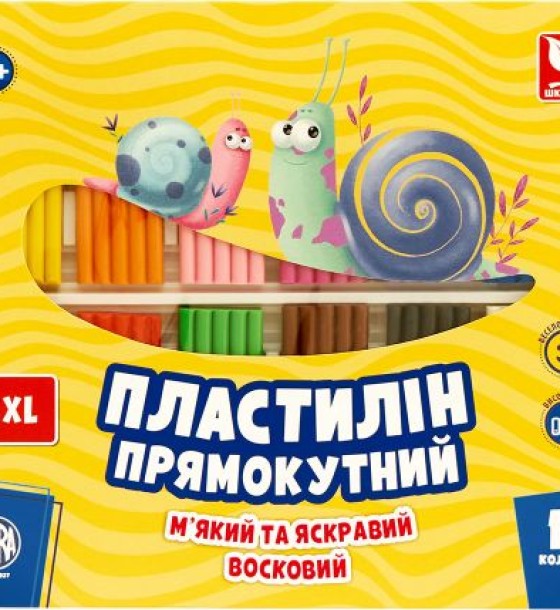 Пластилін прямокутний (12 кольорів)