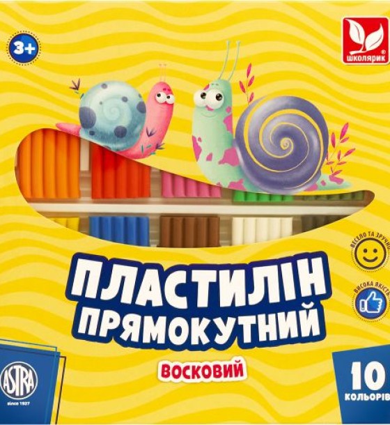 Пластилін прямокутний (10 кольорів)