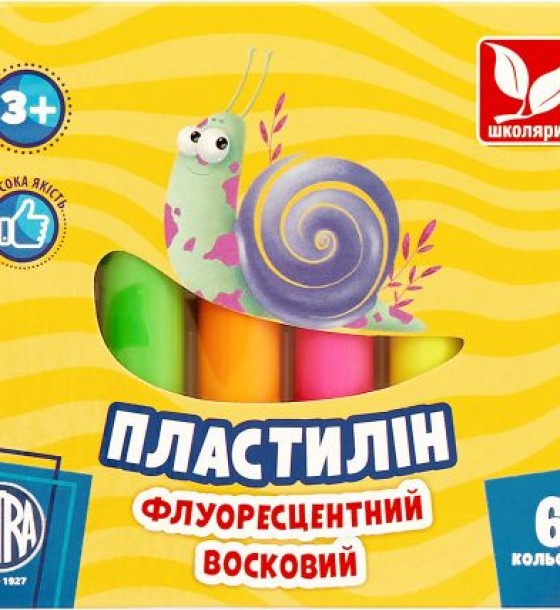 Пластилін флуоресцентний 6 кольорів