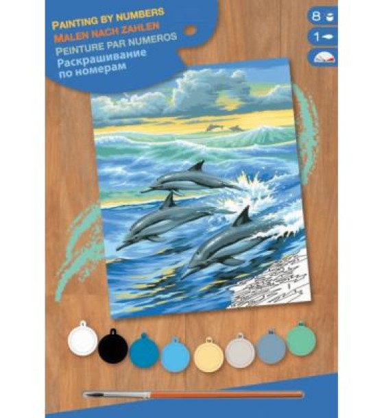 Набір для творчості Sequin Art PAINTING BY NUMBERS JUNIOR Dolphins (SA0031)
