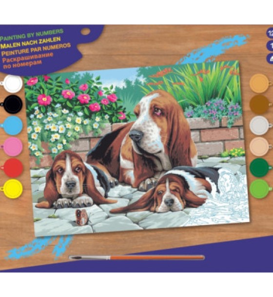 Набір для творчості Sequin Art PAINTING BY NUMBERS SENIOR Basset Hounds (SA0044)