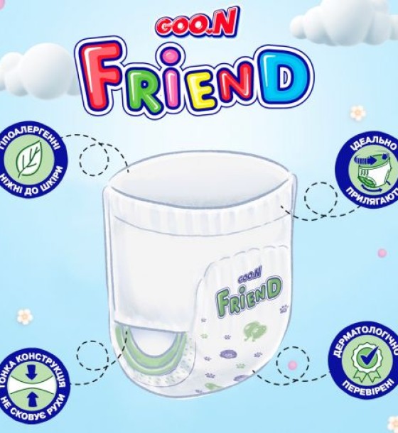 Трусики-підгузки Goo.N Friend для дітей 9-14 кг (розмір 4(L), 30 шт)