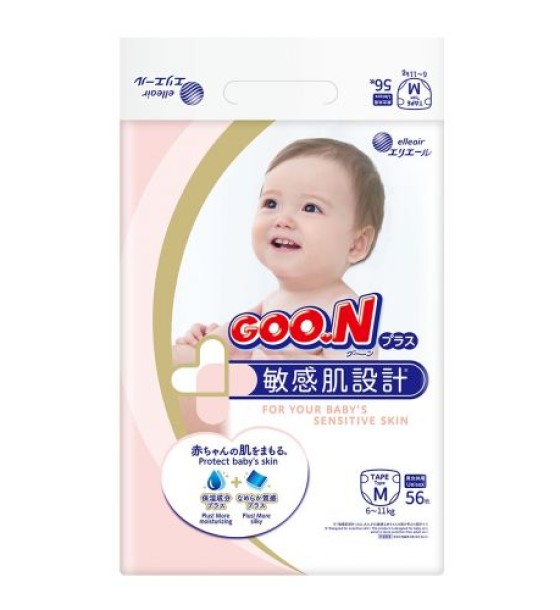 Підгузки Goo.N Plus для дітей (розмір 3(M), 6-11 кг, 56 шт)
