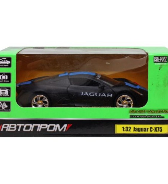 Уцінка. Машина метал. 68399 (7947) (48шт / 2) "АВТОПРОМ", 1: 32 Jaguar C-X75, 3 кольори, світло, звук, в коробці 18 * 9 - Пошкоджена упаковка