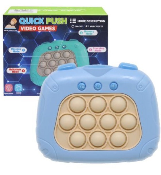Уцінка. Електронна гра "Quick push", блакитний переплутані контакти в відсіку для батарейок
