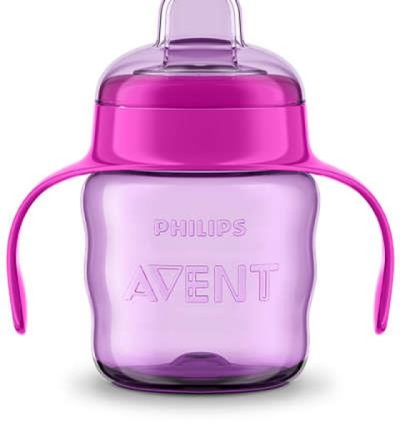 Поїльник-непроливайка Philips AVENT з м'яким носиком 200 мл рожевий, 6 міс+ (SCF551/03)
