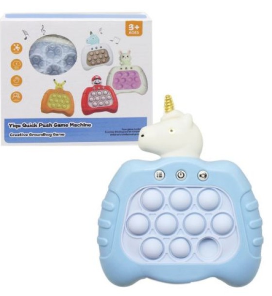 Уцінка. Електронна гра "Finger Press Pop-It Console: Єдиноріг" (блакитний). Транспортне пакування Не коректно працює електроніка та пошкоджена упаковка