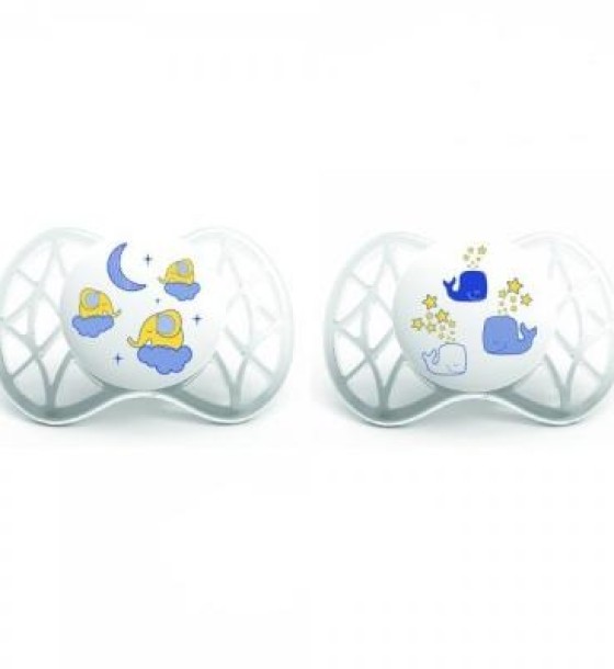 Пустушка Nuvita Air симметрическая 0м+ 2 шт. светится в темноте (NV7063)