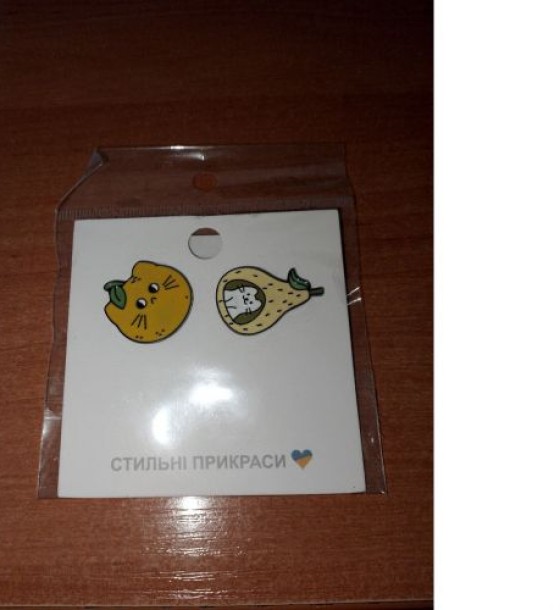 Уцінка. Металеві значки (піни) "КОТИКИ", 3 штуки Не повна комплектація