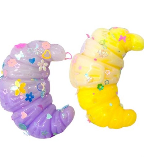Іграшка, таба-антистрес "Круасани" 7 см (ЖОВТИЙ/БУЗКОВИЙ)