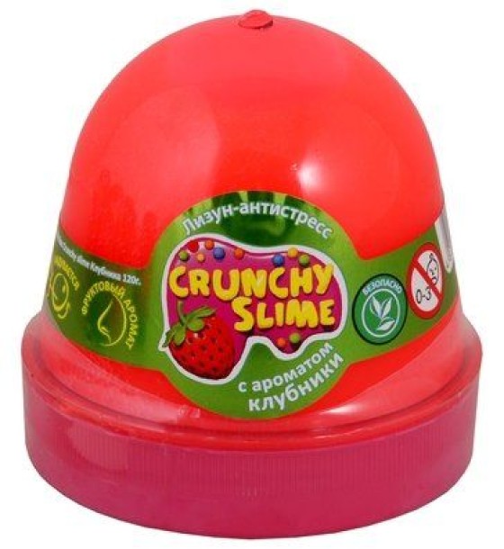 Лизун-антистрес "Crunchy Slime: Полуниця" 120 г