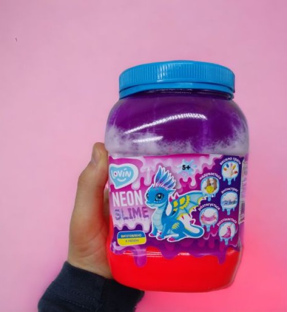 Слайм-антистрес "Lovin: Big slime", фіолетовий+рожевий