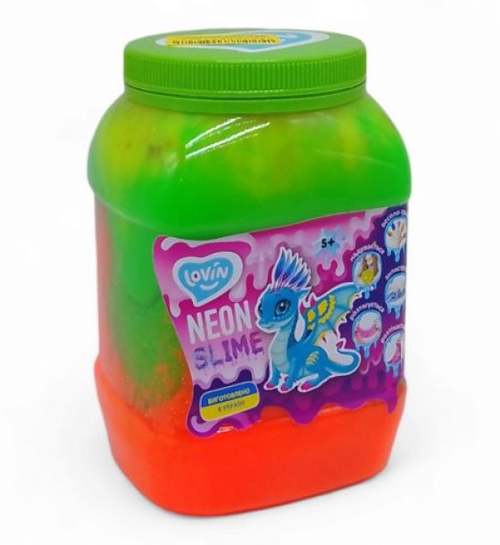 Слайм-антистрес "Lovin: Big slime", зелений+рожевий