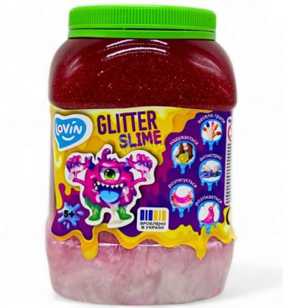 Слайм-антистрес "Lovin: Big slime", 1150 мл, РОЖЕВИЙ ПЕРЛАМУТР+ЧЕРВОНИЙ