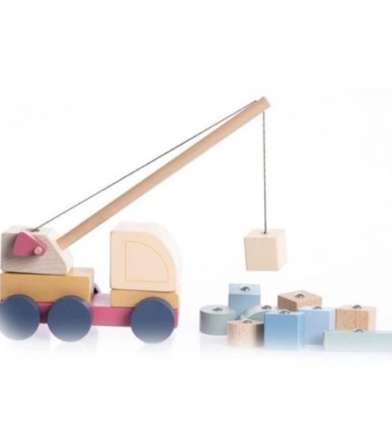 Машинка "Авто-кран" 2/Wooden toy "Crane truck" 2