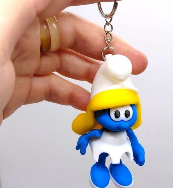 Брелок (3d друк) "SMURF SMURFETKA \ Смурфіки ", 8.5 см