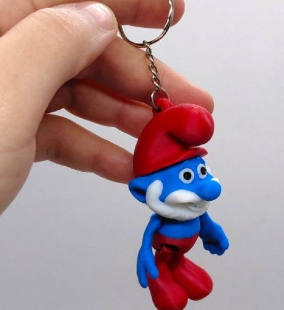 Брелок (3d друк) "SMURF Papa \ Смурфіки ", 7.5 см
