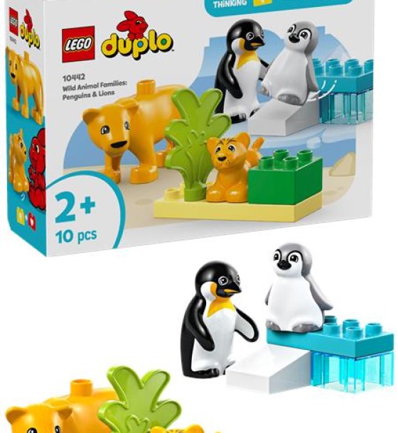 Конструктор LEGO DUPLO Town Сімейства диких тварин: Пінгвіни та Леви (10442)