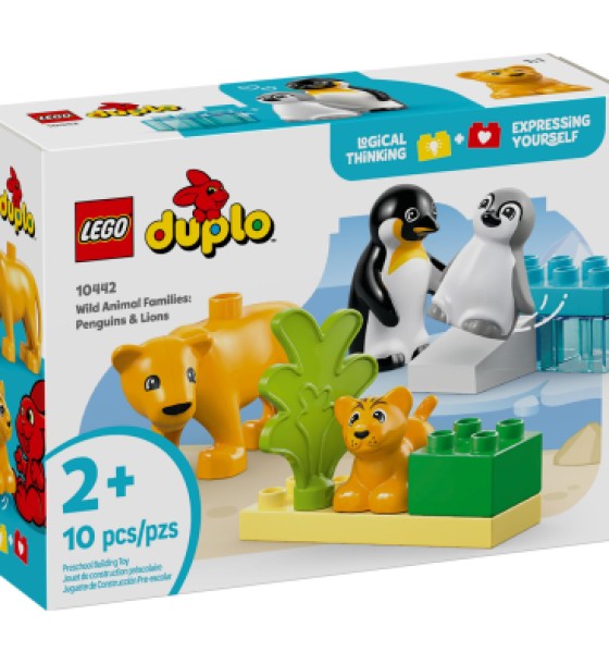 Конструктор LEGO DUPLO Town Сімейства диких тварин: Пінгвіни та Леви (10442)