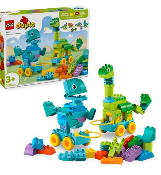 Конструктор LEGO DUPLO Динозаври на колесах 3 в 1 (10451)
