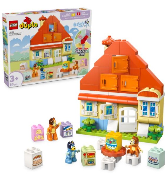 Конструктор LEGO DUPLO Bluey Родинний дім Блуї із грою на запам'ятовування (10459)