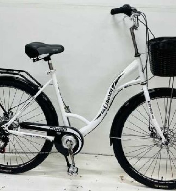 Велосипед міський Corso «Liberty» 28’’ дюймів + КОШИK, сталева рама 20``, 7 швидкостей, корзина, багажник