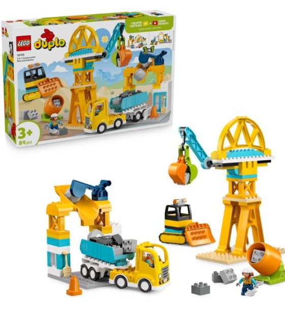 Конструктор LEGO DUPLO Town 3-в-1 Будівельний майданчик і техніка (10476)