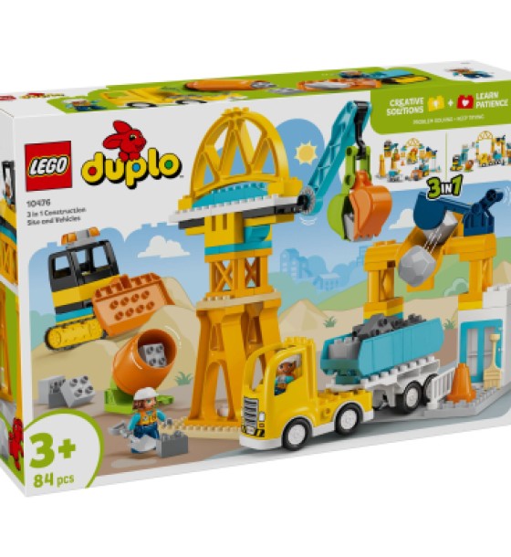 Конструктор LEGO DUPLO Town 3-в-1 Будівельний майданчик і техніка (10476)