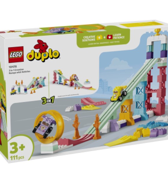 Конструктор LEGO DUPLO 3 в 1 Цікаві гірки та трампліни з автомобілями (10478)