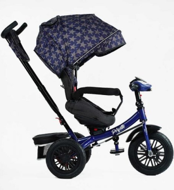 Велосипед 3-х колісний "BestTrike Perfetto" (поворотне сидіння, колеса гумові надувні, кошик, фара музична, USB, Bluetooth)