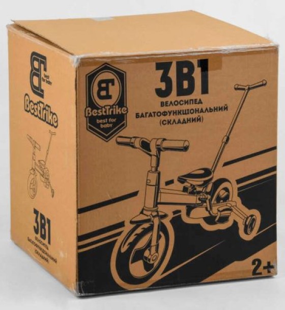 Велосипед-трансформер "Best Trike" (колеса PU 10'', батьківська ручка, знімні педалі)