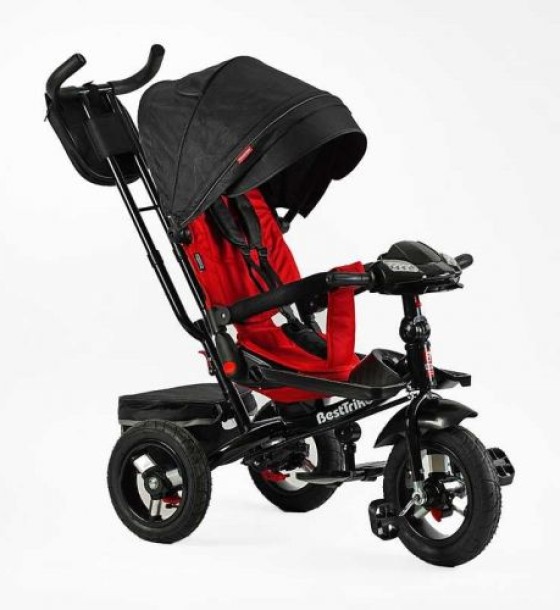 Велосипед-коляска Best Trike ПОВОРОТНЕ СИДІННЯ, СКЛАДНЕ КЕРМО, ФАРА МУЗИЧНА З USB,Bluetooth НАДУВНІ КОЛЕСА, ПУЛЬТ ВКЛЮЧЕННЯ СВІТЛА І ЗВУКУ