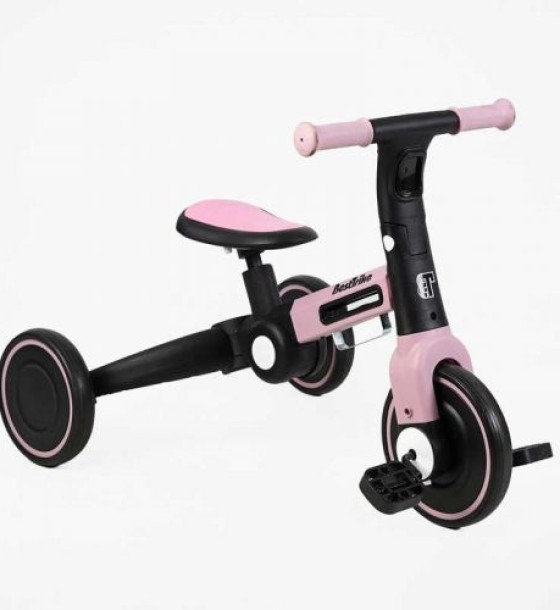 Велосипед 3-х колісний BS-11402 Best Trike колеса EVA переднє 8’’, заднє 6’’, нейлонова рама, трансформується у велобіг,підсвічування, в коробці