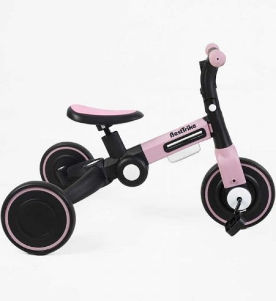 Велосипед 3-х колісний BS-11402 Best Trike колеса EVA переднє 8’’, заднє 6’’, нейлонова рама, трансформується у велобіг,підсвічування, в коробці