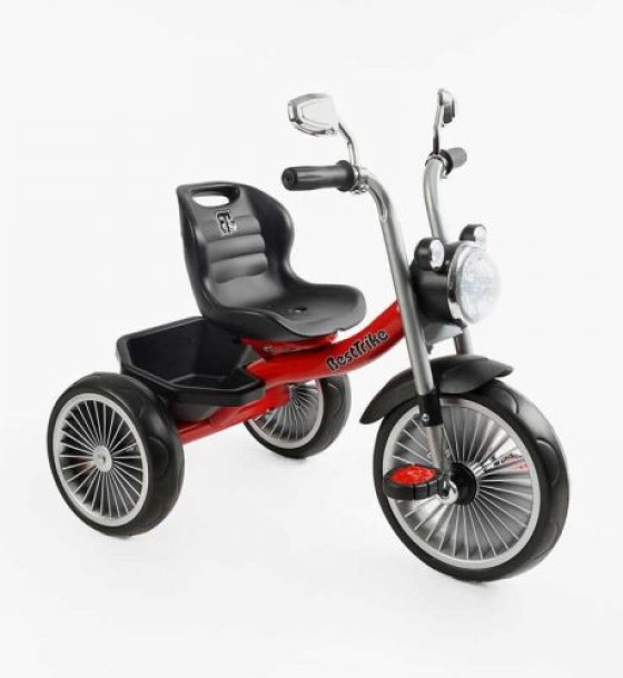Велосипед 3-х колісний BS-69116 Best Trike колеса EVA переднє 10’’, заднє 8’’, сталева рама, УКР. ОЗВУЧУВАННЯ, кошик, в коробці