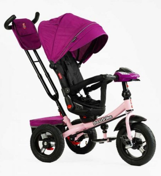 Велосипед 6088 F Best Trike (1) ПОВОРОТНЕ СИДІННЯ, СКЛАДНЕ КЕРМО, ФАРА МУЗИЧНА З USB,Bluetooth НАДУВНІ КОЛЕСА, ПУЛЬТ ВКЛЮЧЕННЯ СВІТЛА І ЗВУКУ
