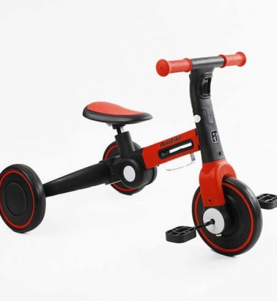 Велосипед 3-х колісний BS-45459 Best Trike (1) колеса EVA переднє 8’’, заднє 6’’, нейлонова рама, трансформується у велобіг, підсвічування, в коробці