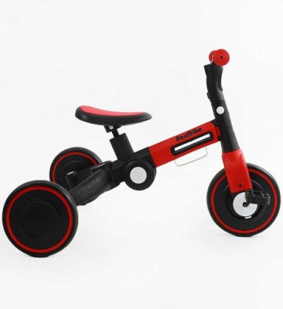 Велосипед 3-х колісний BS-45459 Best Trike (1) колеса EVA переднє 8’’, заднє 6’’, нейлонова рама, трансформується у велобіг, підсвічування, в коробці