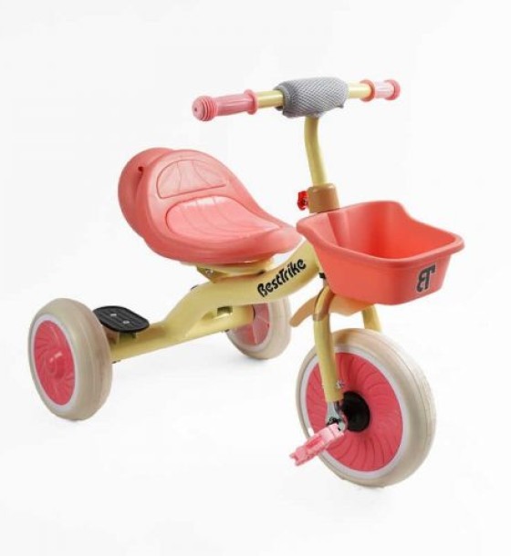 Велосипед 3-х колісний BS-41363 Best Trike (1) колеса EVA переднє 10’’, заднє 8’’, сталева рама, УКР.ОЗВУЧУВАННЯ, світло, кошик, в коробці