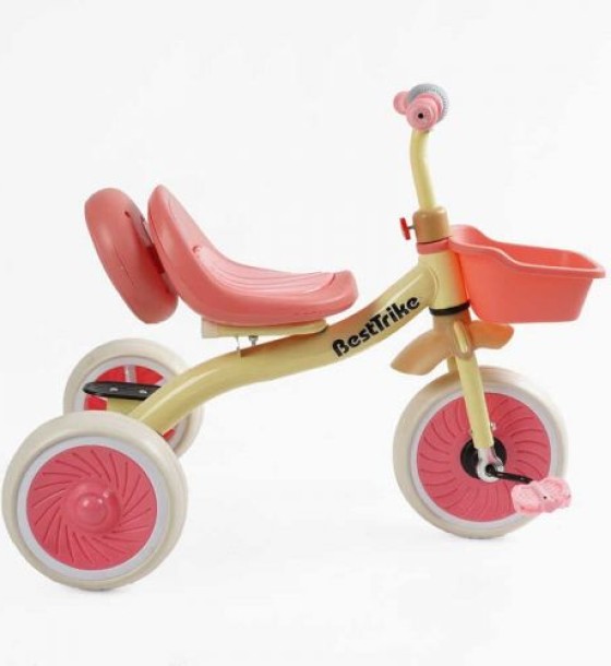 Велосипед 3-х колісний BS-41363 Best Trike (1) колеса EVA переднє 10’’, заднє 8’’, сталева рама, УКР.ОЗВУЧУВАННЯ, світло, кошик, в коробці