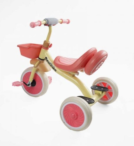 Велосипед 3-х колісний BS-41363 Best Trike (1) колеса EVA переднє 10’’, заднє 8’’, сталева рама, УКР.ОЗВУЧУВАННЯ, світло, кошик, в коробці